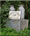 Milk churns at the entrance to Green Lane Farm