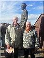 Fans unmasked at the Jimmy Armfield Statue, Bloomfield Road, Blackpool