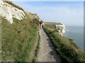 Saxon Shore Way high above Langdon Bay