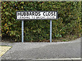 Hubbards Close sign