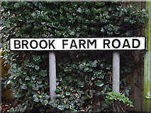 TM3863 : Brook Farm Road sign by Geographer