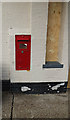 TM3863 : Railway Station Victorian Postbox at Saxmundham Railway Station by Geographer