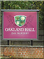 Oakland Hall Day Nursery sign