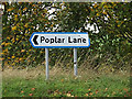 Poplar Lane sign