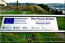 C4316 : Derry - Sign at East End of Peace Bridge (2011-06-25) by Joseph Mischyshyn