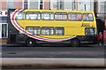 Blackpool bus at a fish and chip shop