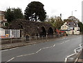 Remains of Neath Abbey gatehouse viewed from the west