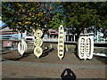 Sculptures on Fitzhamon Embankment