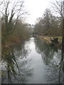 The River Kennet upstream from Pewsey Road Bridge in Marlborough