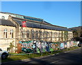 Scaffolding and graffiti in Bath