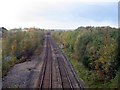 Railway tracks viewed from Durranhill Bridge