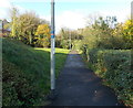 Bassaleg end of a path to Rogerstone