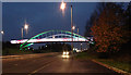 This footbridge connects Tesco and the Langtree Park Stadium to the town centre