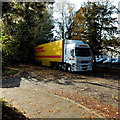DHL lorry in Rogerstone, Newport