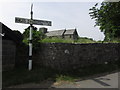 Signpost & St Cynog Church, Penderyn