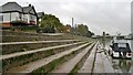 Stepped embankment alongside River Trent near County Hall