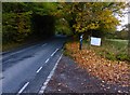 Looking west along the B2141 from the road to Upton Farm