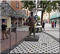 Miner statue in Queen Street, Cardiff