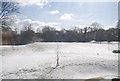 School playing fields in snow