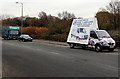 Advertising van parked in Siding Terrace, Skewen