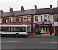 ST3089 : Colourful shop and shop window, Crindau, Newport by Jaggery