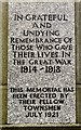 SJ9295 : Denton War Memorial: Front top panel by Gerald England