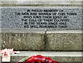 SJ9295 : Denton War Memorial: Front bottom panel by Gerald England