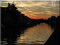 R Witham at Foss Bank, Lincoln at dusk