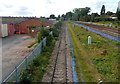 Single track railway line joins the main line, Taunton