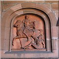 NY5261 : St. Martin's Church - bas relief in the entrance by Mike Quinn