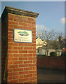 TM3863 : Brick Pillar at the entrance to the Car Park by Geographer