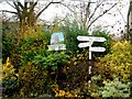 TL4238 : Great Chishill, village sign and sign post by Bikeboy