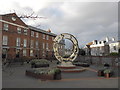 Sculpture between River Road and Surrey Street