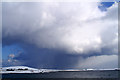 HP6208 : Snow shower over the voe at Baltasound by Mike Pennington