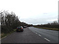 TL2160 : A428 Cambridge Road & Layby by Geographer