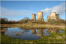 SE6626 : Cooling towers reflected by Trevor Littlewood
