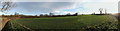 TM3667 : Panoramic view of the fields opposite Corner Farm by Geographer