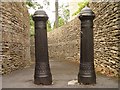 Victorian Iron Bollards in Eccles Court Lane Tetbury