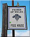 Prince of Wales (3) - sign, 65 Stourbridge Road, Hagley, Worcs