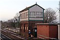 Signal box and engineering works, Huyton railway station