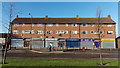 Row of shops on the west side of Gainsborough Square, Lockleaze, Bristol