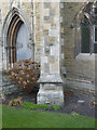 SE6032 : Buttress with bench mark on St Mary's Church by Alan Murray-Rust