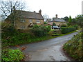 Footpath arrives at the main road in Sutton