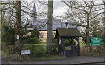 TQ3198 : Lych Gate and Information Sign, St John's Church, Clay Hill, Enfield by Christine Matthews