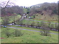 View down to the Little Stretton camping and caravan site in January