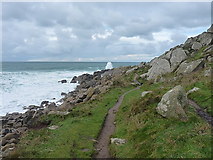 SW3628 : Coast Path near Carn Aire by Richard Law
