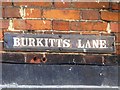 Sign for Burkitts Lane, CO10