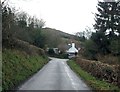 Road junction by phone box