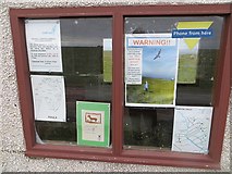 HT9737 : Notice board at the airstrip by Richard Webb