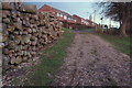 Logs on the footpath up to Chapel Street